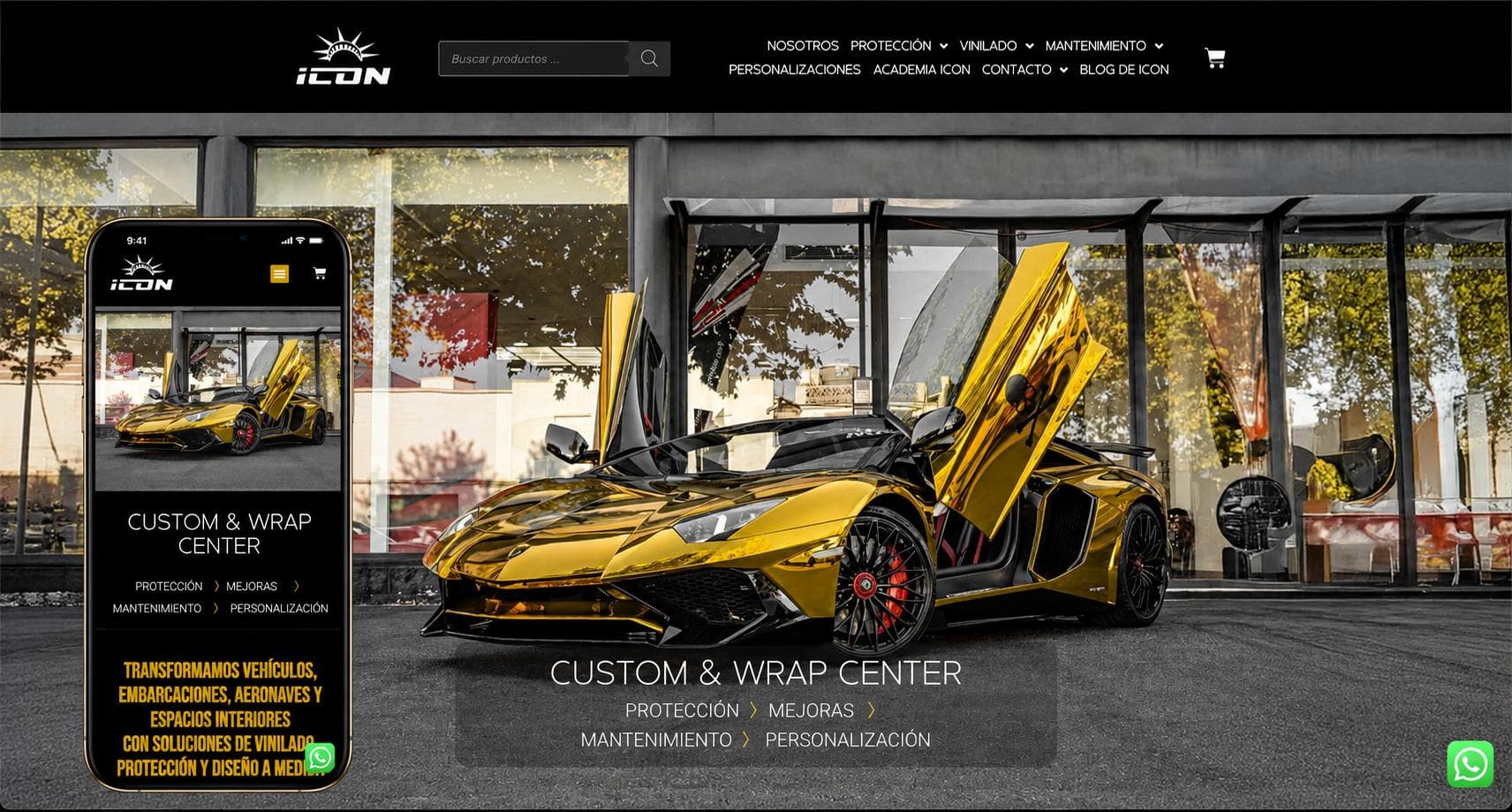 Головна сторінка сайту студії тюнінгу ICON Custom Center